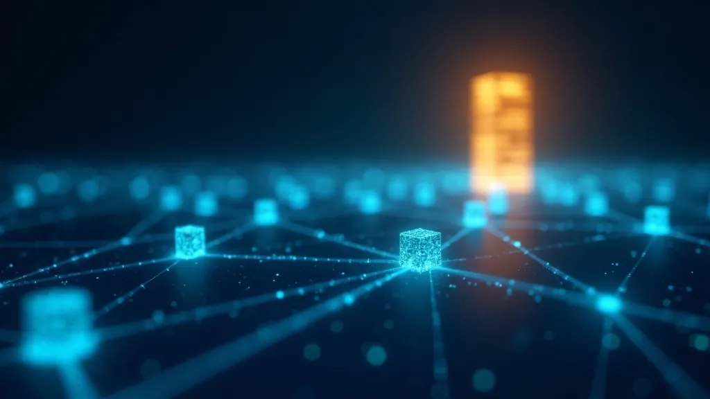 Gloeiende netwerkkaart wat 'n domeinnaam wys wat na 'n IP-adres oplos oor DNS-roeteringspaaie