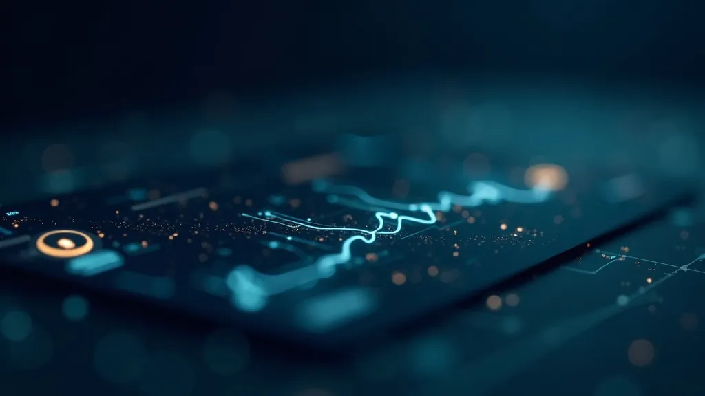 To‘q indigo fonda mavhum aloqa qatorlari va avatar bilan yaltiroq elektron pochta imzosi kartasi