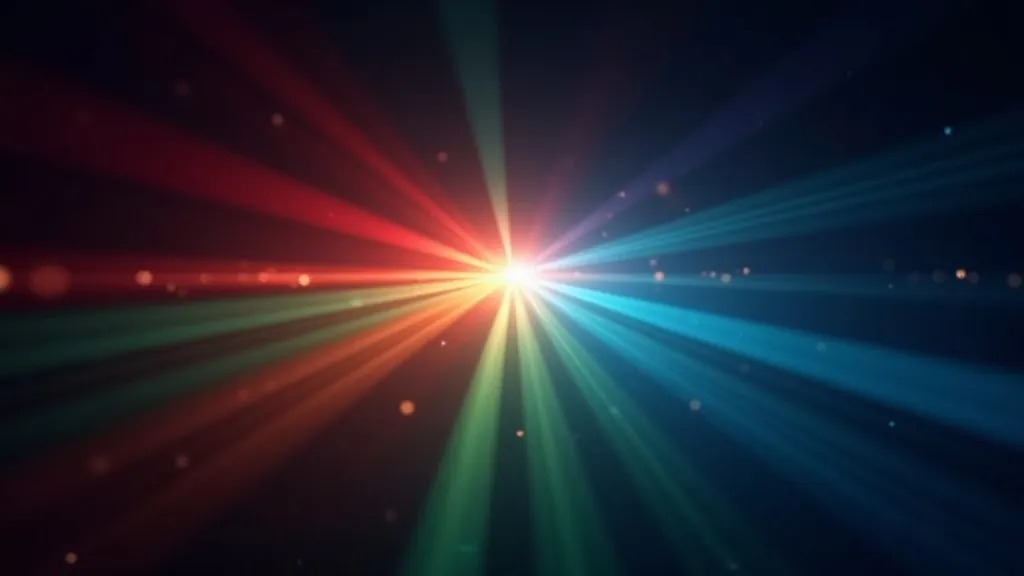 Rooi, groen en blou ligkanale wat meng in 'n gloeiende kleurstaal, wat HEX-na-RGB-omskakeling illustreer