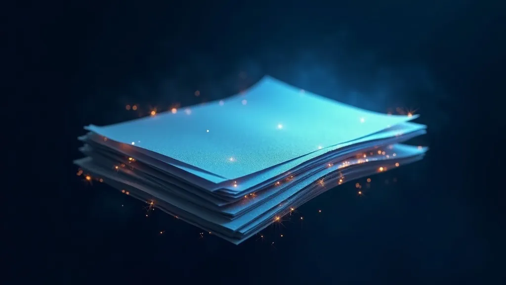 গাঢ় নীল-বেগুনি পটভূমিতে জ্বলজ্বলে PDF নথির স্তূপ আলাদা আলাদা পাতায় বিভক্ত হচ্ছে