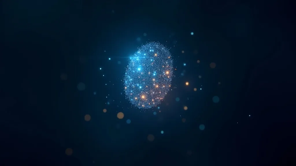 Abstraktní zářící hexadecimální token představující unikátní 128bitový identifikátor na tmavě indigovém pozadí